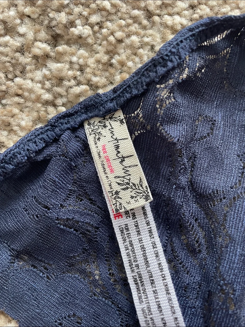 Free People Navy Lace Racerback Bralette